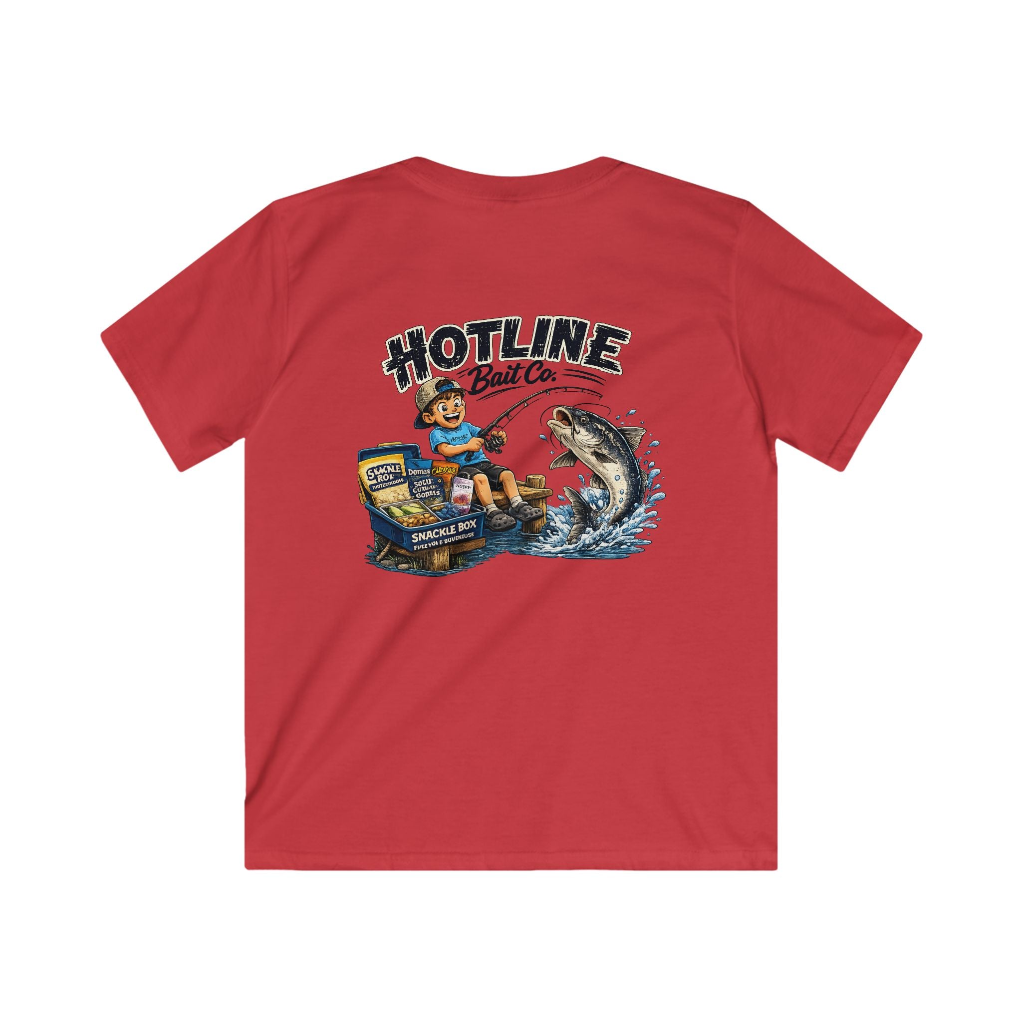 Kids Tee — 'Hotline Bait Co.' Fishing Graphic Shirt