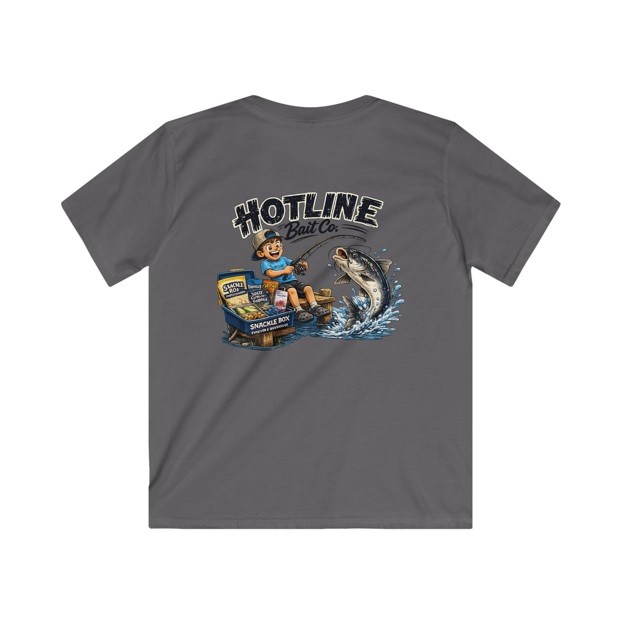 Kids Tee — 'Hotline Bait Co.' Fishing Graphic Shirt