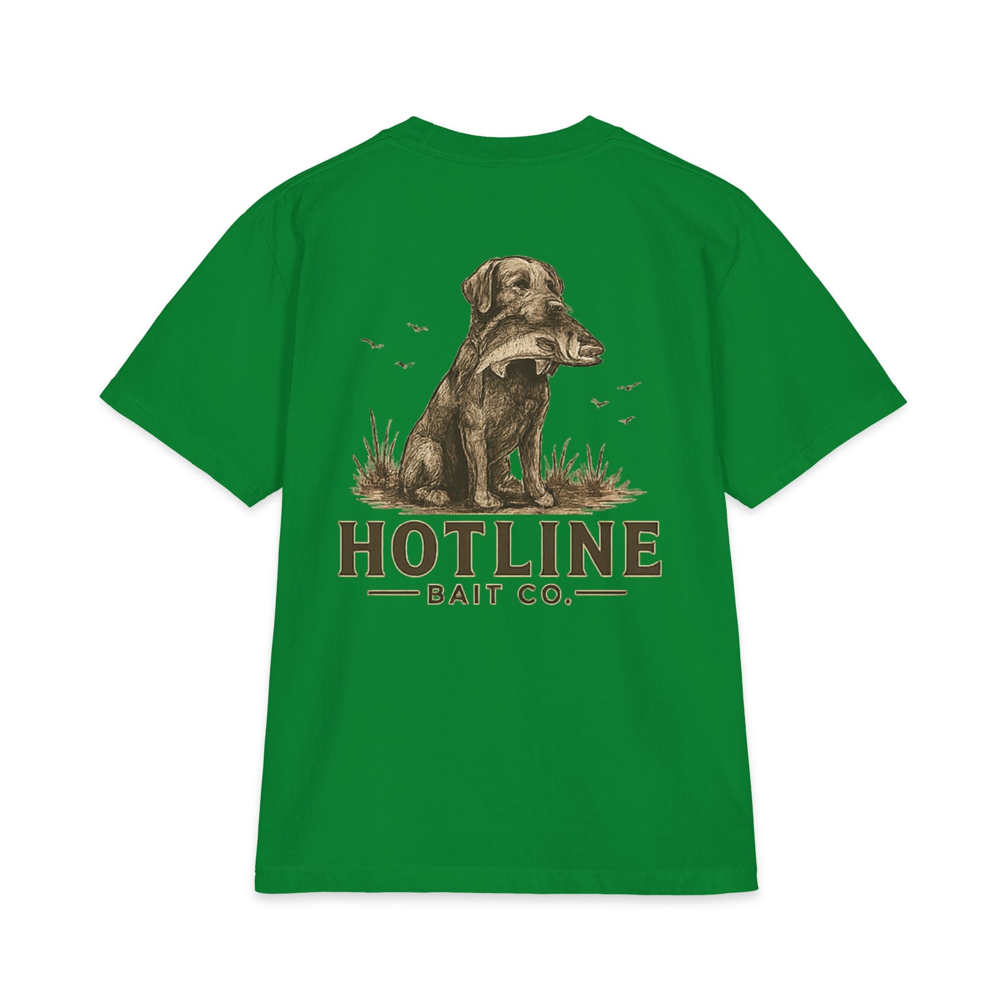 Hotline Bait Co. Labrador T-Shirt — Vintage Fishing Dog Tee
