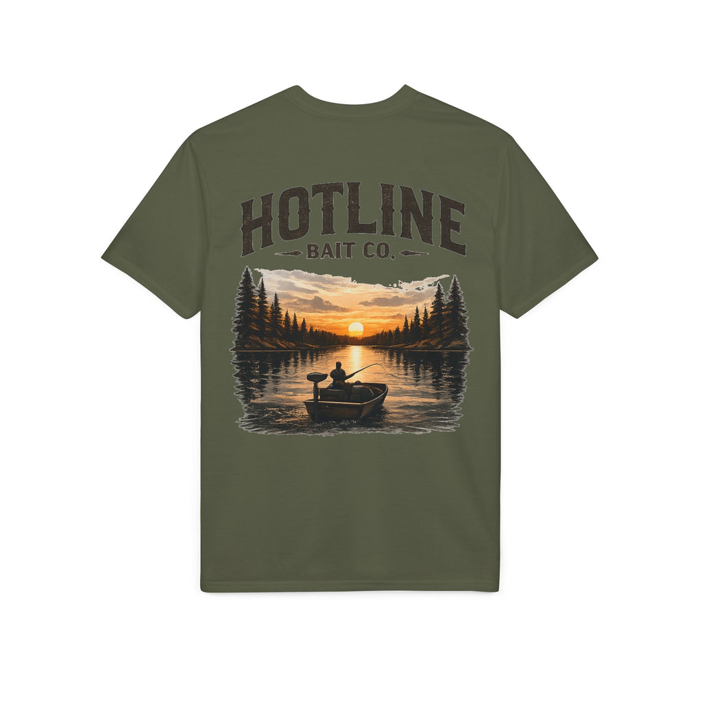 Fishing T-Shirt - Hotline Bait Co. Sunset Lake Angler Tee