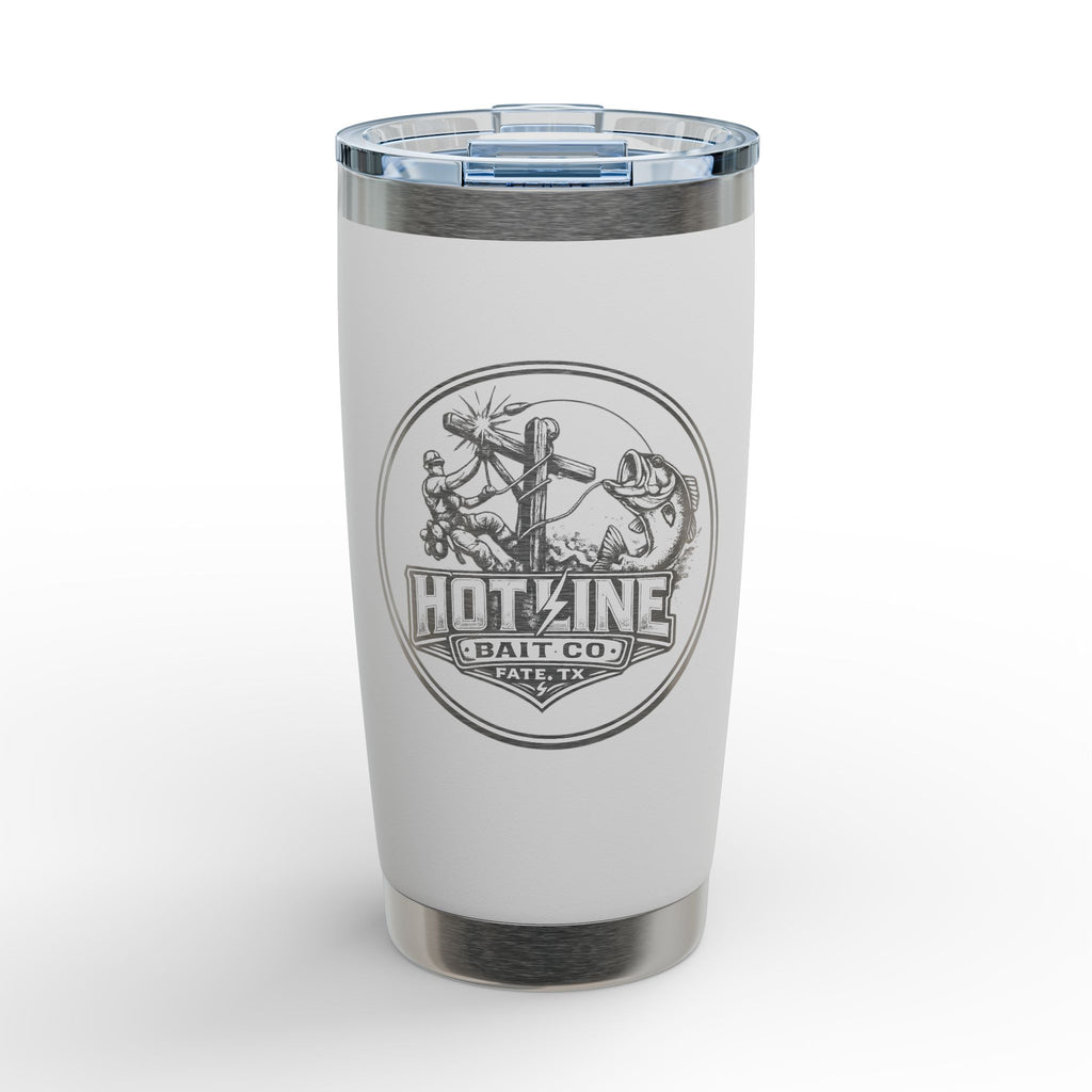 20oz Engraved Tumbler — Hot Line Bait Co. Fishing Logo Stainless Travel Cup