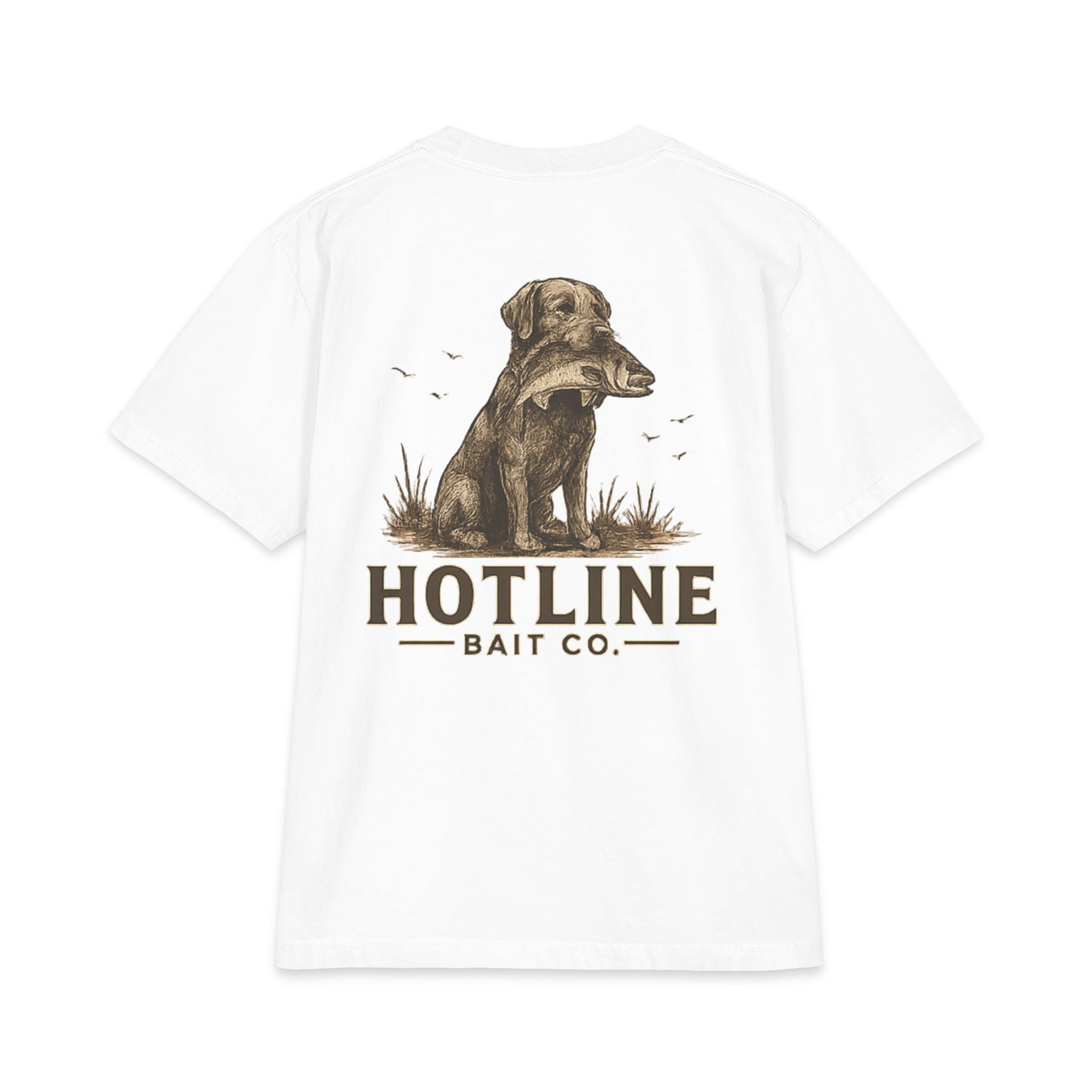 Hotline Bait Co. Labrador T-Shirt — Vintage Fishing Dog Tee