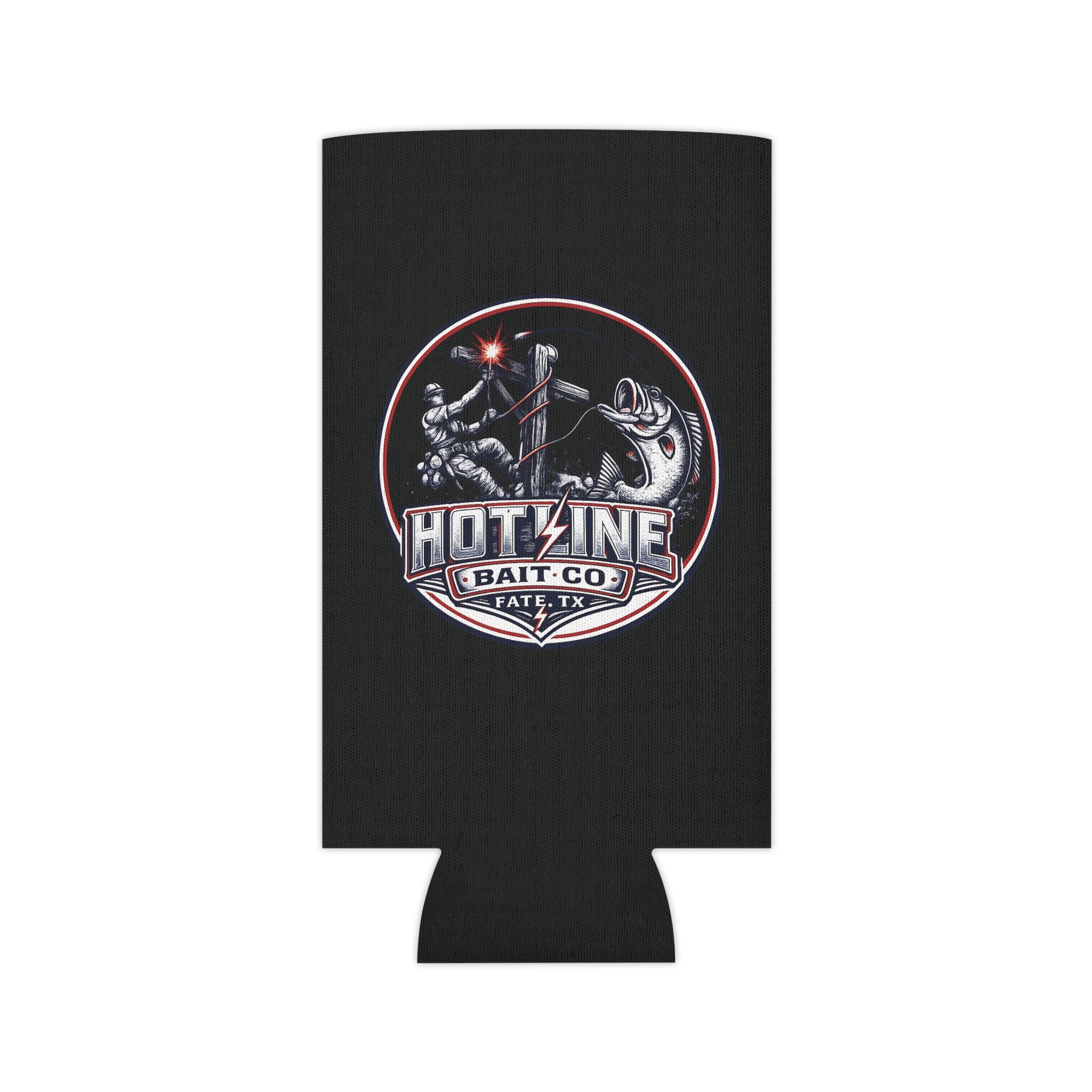 Can Cooler — "Hotline Bait Co." Fishing Logo Can Cooler