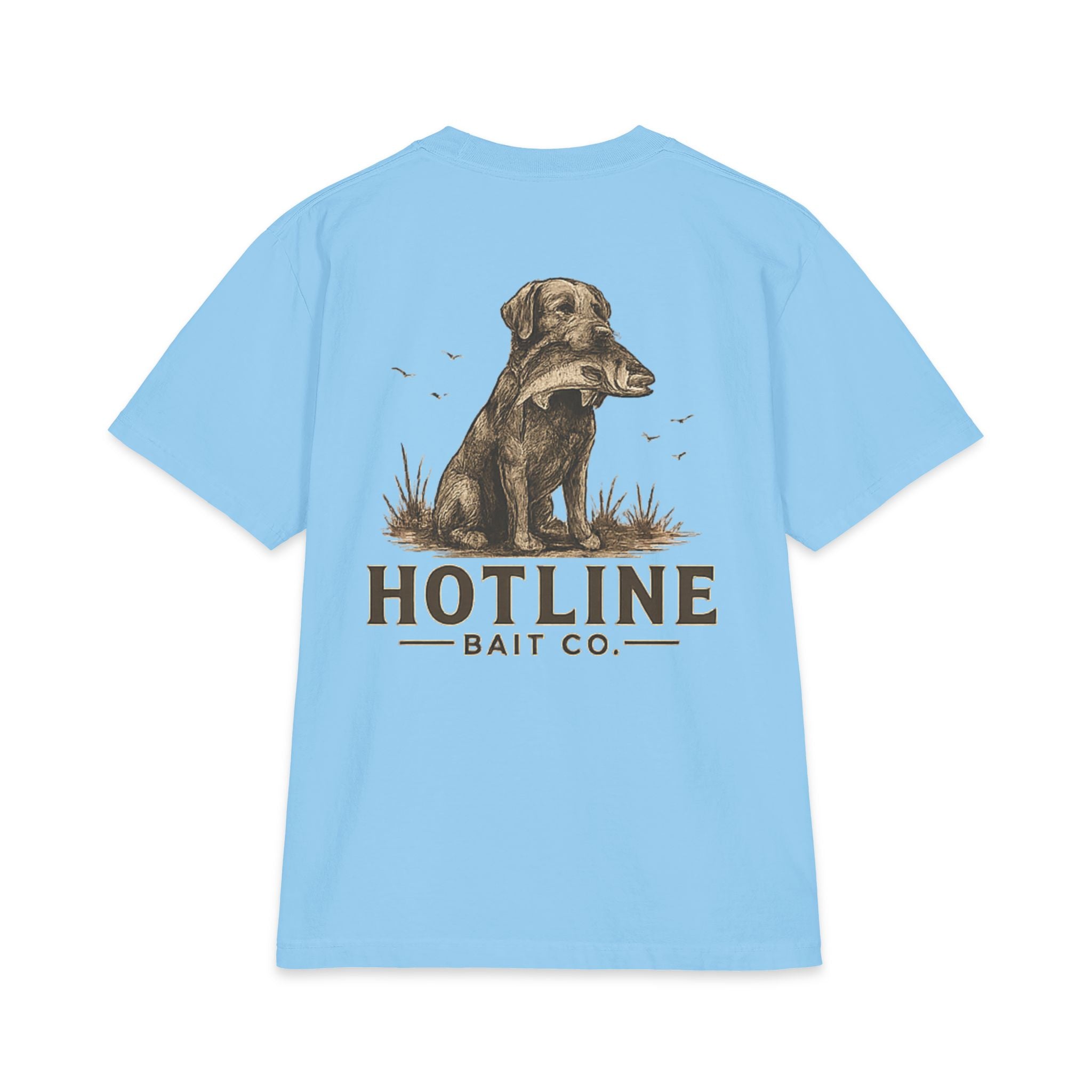 Hotline Bait Co. Labrador T-Shirt — Vintage Fishing Dog Tee